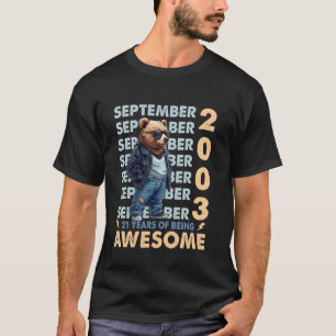 Camiseta Leyenda masculina Septiembre 2003 21er cumpleaños 
