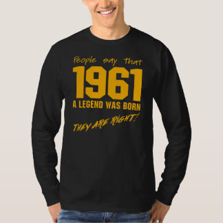 Camiseta Leyenda Nacida en 1961 Celebración de la Vintage d
