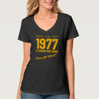 Camiseta Leyenda Nacida en 1977 Celebración de la Vintage d