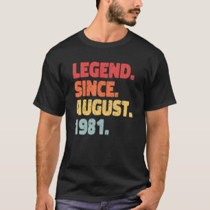 Camiseta Leyenda Nacida En Agosto De 1981. 40º Regalo De Cu