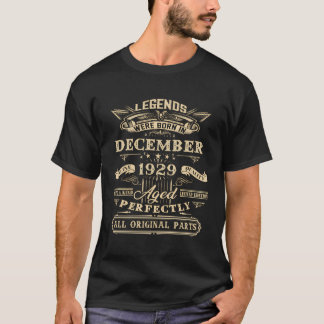 Camiseta Leyenda Nacida En Diciembre De 1929 94º Cumpleaños