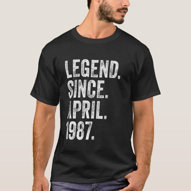 Camiseta Leyenda Nacida Retro 1987 Camisas de Cumpleaños De (Anverso)
