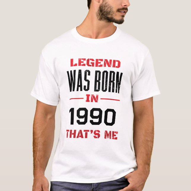 Camiseta Leyenda personalizado Nació En Blanco Año (Anverso)