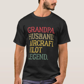 Camiseta Leyenda piloto de aviones para esposos de abuelo d