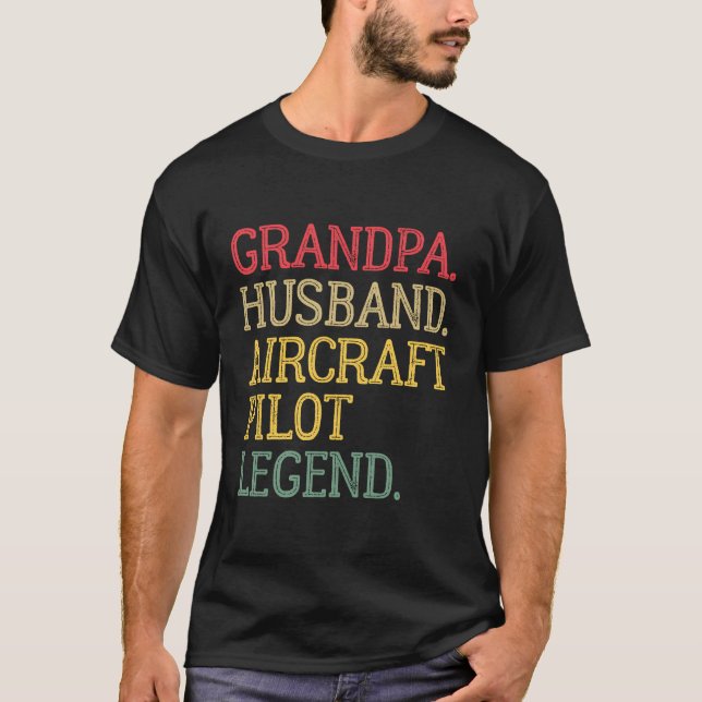 Camiseta Leyenda piloto de aviones para esposos de abuelo d (Anverso)