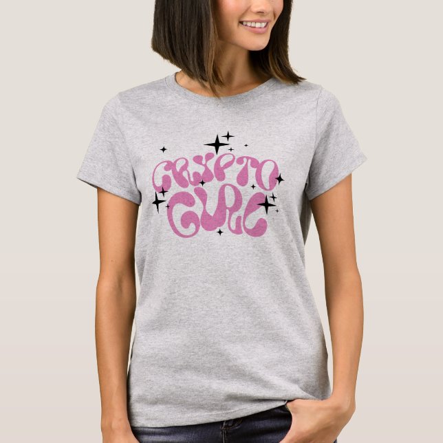 Camiseta Leyenda rosa retro de Chica criptográfico en camis (Anverso)