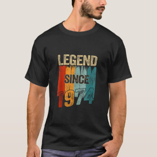 Camiseta Leyenda vintage de 1974 Desde 1974: regalo de cump