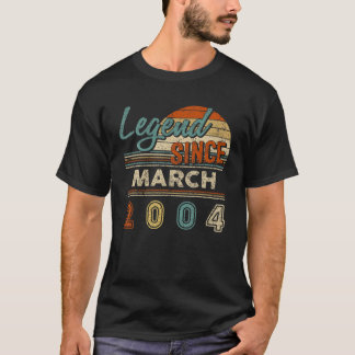 Camiseta Leyenda Vintage desde marzo de 2004 Nacimiento de