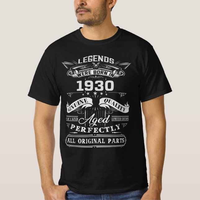 Camiseta Leyenda Vintage Nació En 1930, 1930 Feliz Nacimien (Anverso)