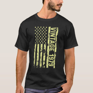 Camiseta Leyenda Vintage Us Flag Desde 1979 Para Hombres Mu