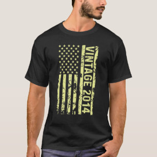 Camiseta Leyenda Vintage Us Flag Desde 2014 Para Hombres Mu
