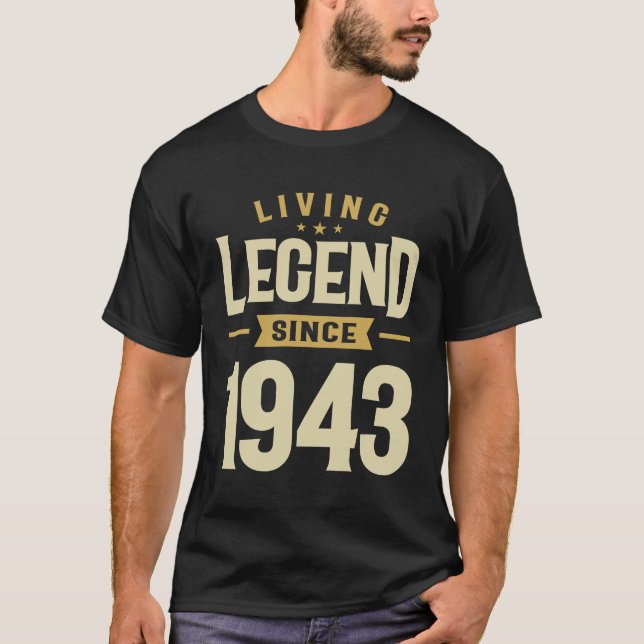 Camiseta Leyenda Viva Desde 1943 - ¡80 Años Asombrosa! (Anverso)