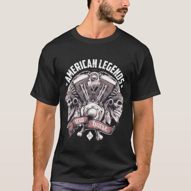 Camiseta Leyendas americanas - Caballo de hierro (Anverso)