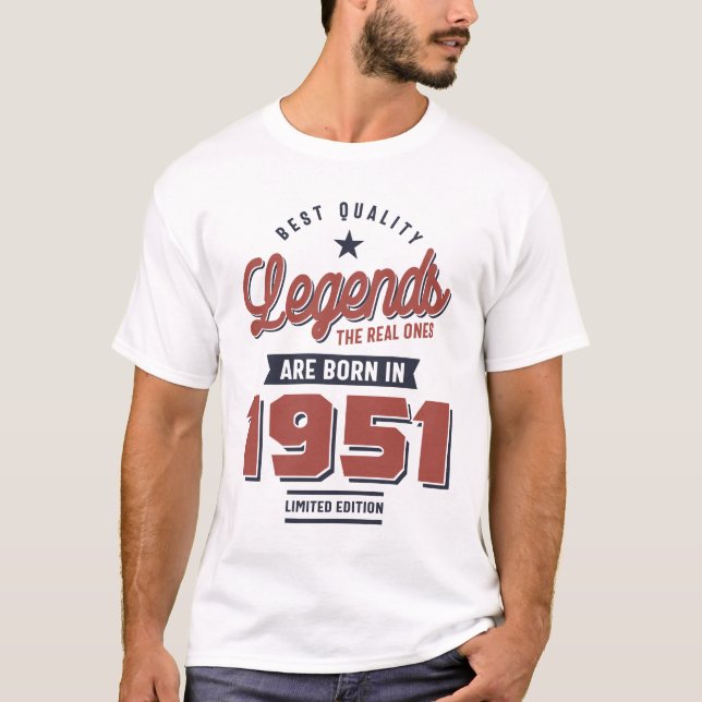 Camiseta Leyendas De Calidad Nacidas En 1951 (Anverso)