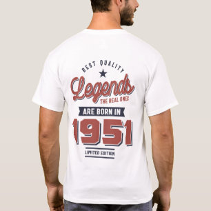 Camiseta Leyendas De Calidad Nacidas En 1951
