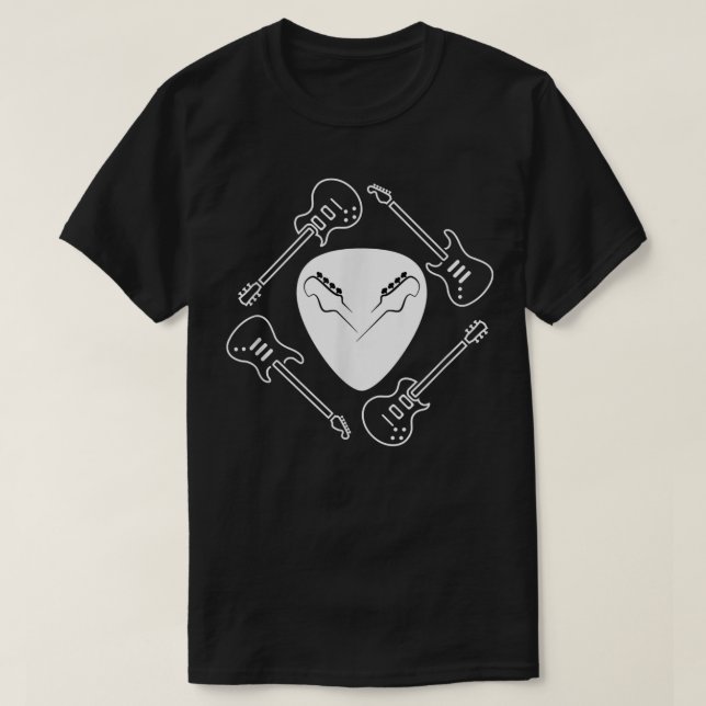 Camiseta Leyendas de guitarra de púa de guitarra 1372 (Diseño del anverso)