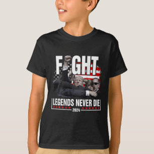 Camiseta Leyendas de lucha nunca mueren por tiroteo de Trum