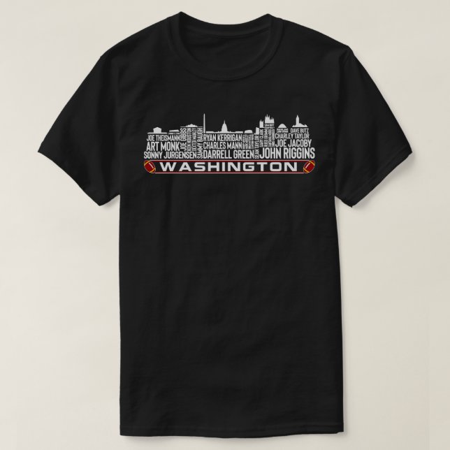 Camiseta Leyendas de todo el tiempo del equipo de Washingto (Diseño del anverso)
