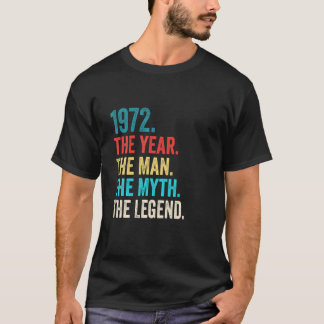 Camiseta Leyendas Nacidas En 1972 Hombre De 50 Años De Edad