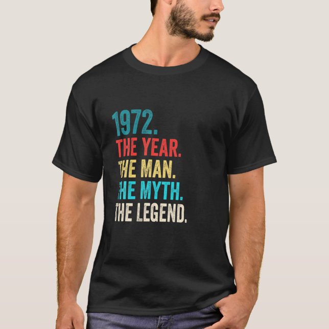 Camiseta Leyendas Nacidas En 1972 Hombre De 50 Años De Edad (Anverso)