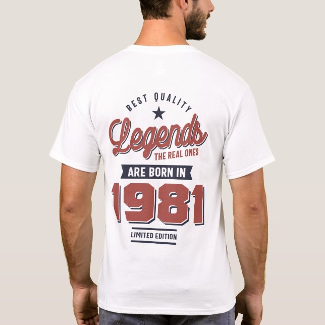 Camiseta Leyendas Nacidas En 1981 (Reverso)