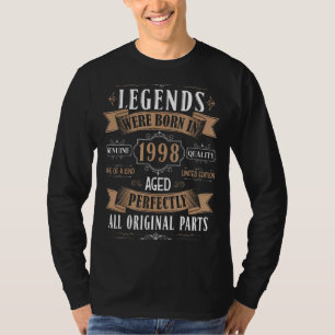 Camiseta Leyendas Nacidas En 1998 24º Cumpleaños 24 Años