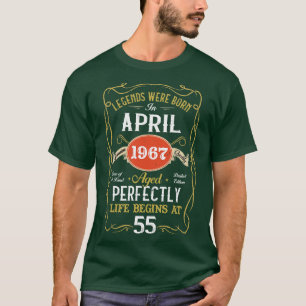Camiseta Leyendas Nacidas En Abril De 1967 55º Cumpleaños 5