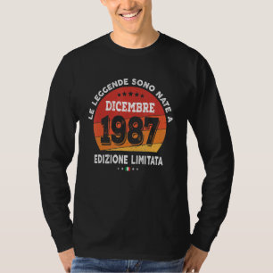 Camiseta Leyendas Nacidas En Diciembre De 1987 35º Cumpleañ