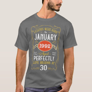 Camiseta Leyendas Nacidas En Enero De 1992 30º Cumpleaños 3