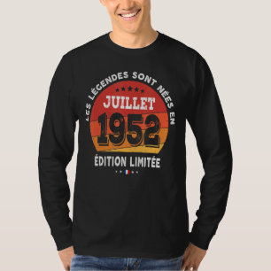 Camiseta Leyendas Nacidas En Julio De 1952 70º Cumpleaños 7