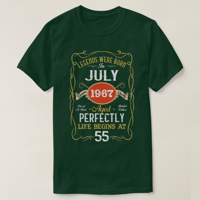 Camiseta Leyendas Nacidas En Julio De 1967 55º Cumpleaños 5 (Diseño del anverso)