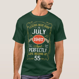 Camiseta Leyendas Nacidas En Julio De 1967 55º Cumpleaños 5