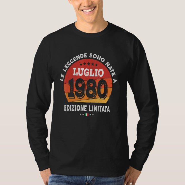 Camiseta Leyendas Nacidas En Julio De 1980 42º Cumpleaños 4 (Anverso)