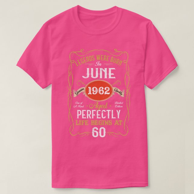 Camiseta Leyendas Nacidas En Junio De 1962 60º Cumpleaños 6 (Diseño del anverso)