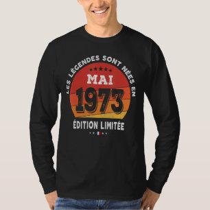 Camiseta Leyendas Nacidas En Mayo De 1973 49º Cumpleaños 49