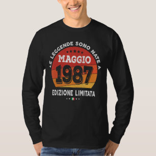 Camiseta Leyendas Nacidas En Mayo De 1987 35º Cumpleaños 35