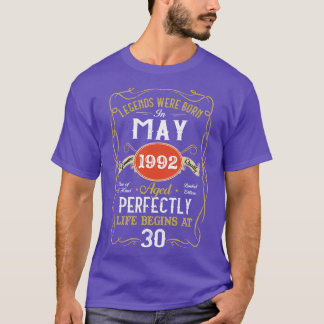 Camiseta Leyendas Nacidas En Mayo De 1992 30º Cumpleaños 30