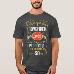 Camiseta Leyendas Nacidas En Noviembre De 1962 60º Cumpleañ