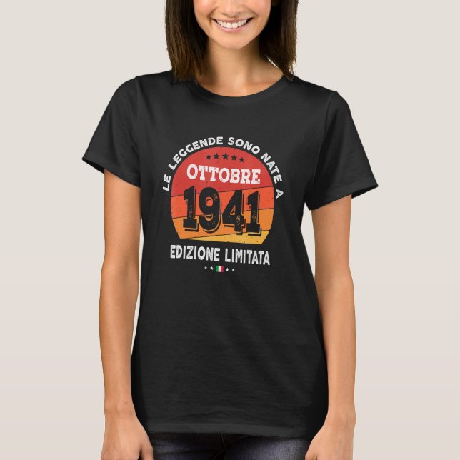 Camiseta Leyendas Nacidas En Octubre De 1941 81º Cumpleaños (Anverso)