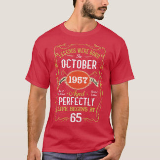 Camiseta Leyendas Nacidas En Octubre De 1957 65 Años