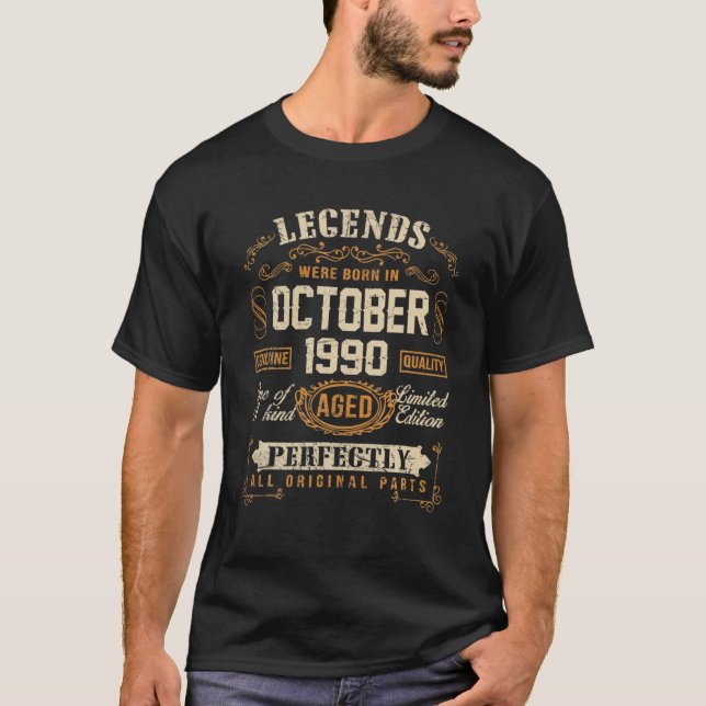 Camiseta Leyendas Nacidas En Octubre De 1990 30 Alegres Cum (Anverso)