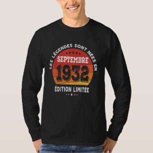 Camiseta Leyendas Nacidas En Septiembre De 1932 90º Cumplea