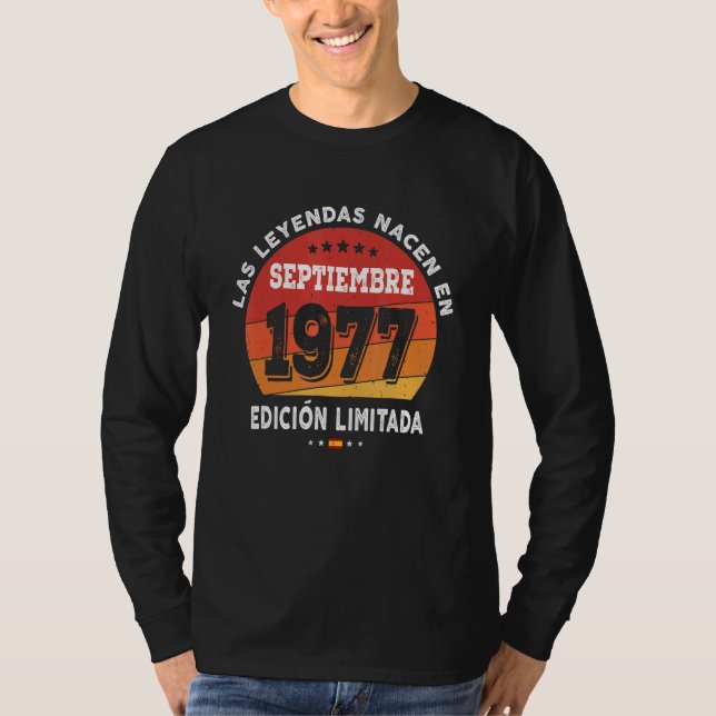 Camiseta Leyendas Nacidas En Septiembre De 1977 45º Cumplea (Anverso)