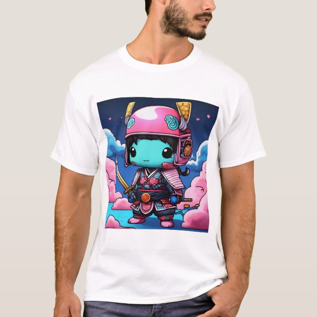 Camiseta Leyendas Neon: Chibi Ninja Deity en Koi Armor (Anverso)