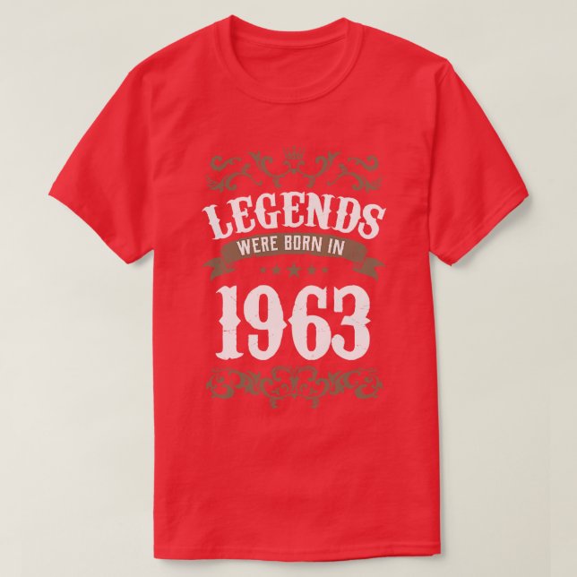 Camiseta Leyendas Vintage Nacidas En 1963 (Diseño del anverso)