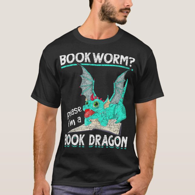 Camiseta Leyendo A Bookworm Im Un Dragón Libro Dragón (Anverso)