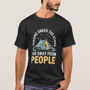 Camiseta Leyendo Bajo Las Estrellas Lejos de la Gente Libro
