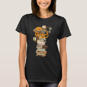 Camiseta Leyendo el café Octopus y el regalo de libros