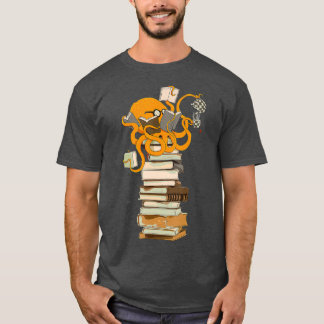 Camiseta Leyendo el café Octopus y el regalo de libros