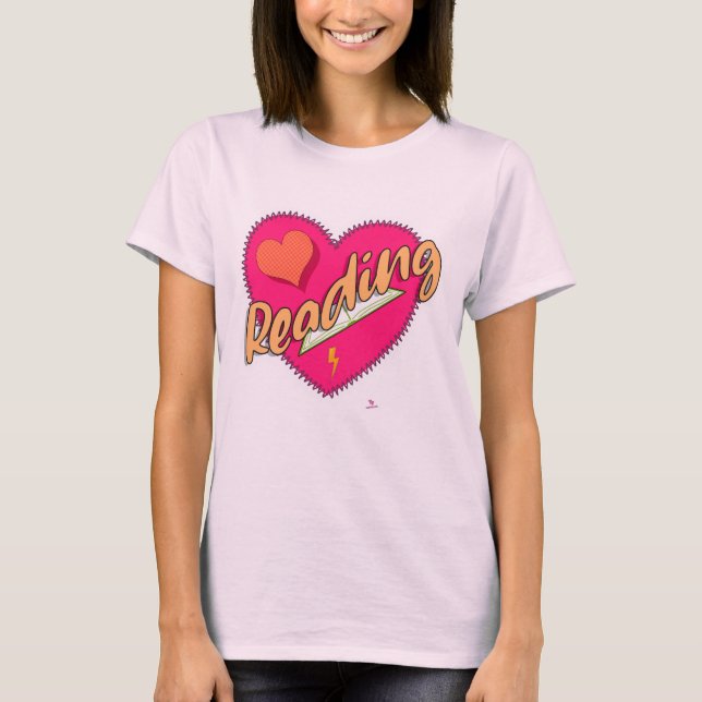 Camiseta Leyendo el lema del corazón del libro de amor (Anverso)